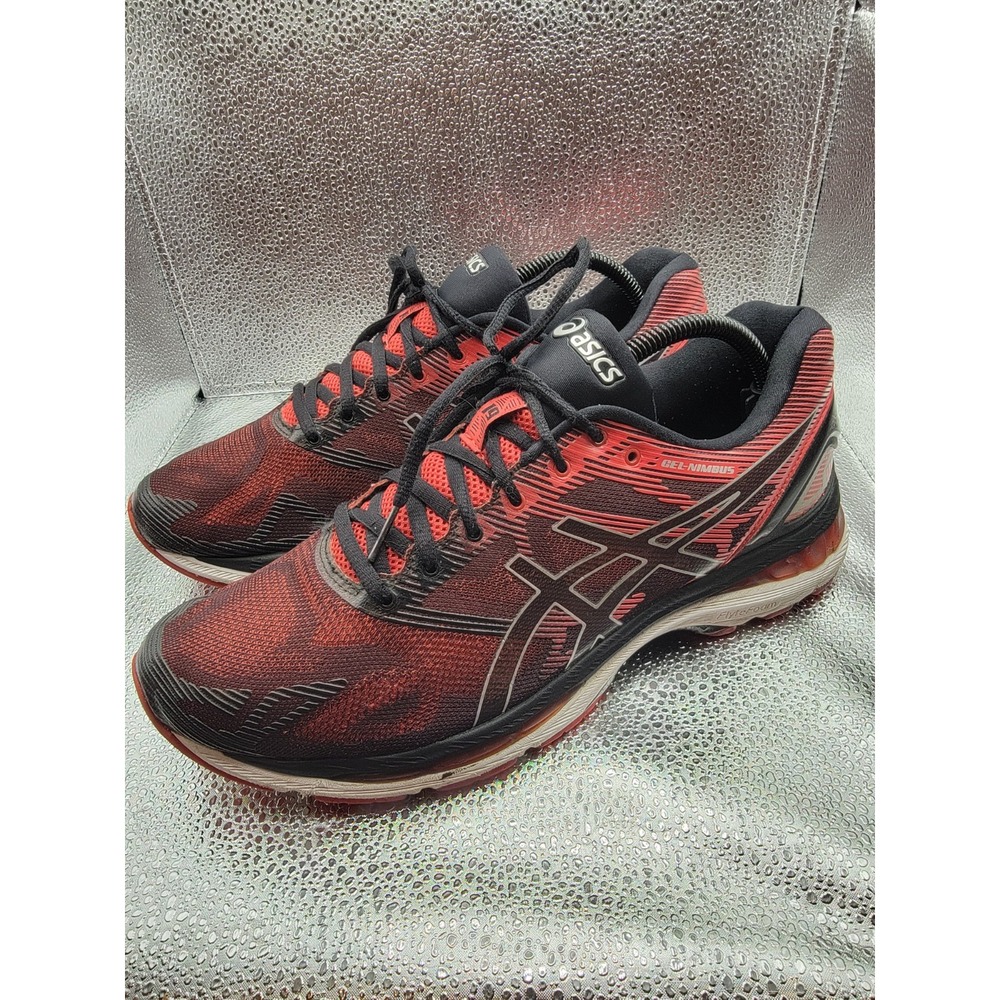 Asics Gel Nimbus 19 Shoes Mens Sz 10 Extra Wide Black/Red Running Sneakers